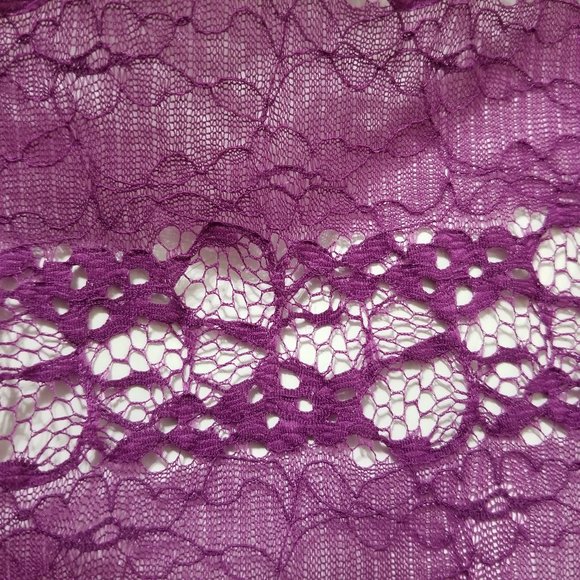 Mudd top Medium NWT unlined floral lace sleeveless tank metallic accent sheer - Picture 9 of 11